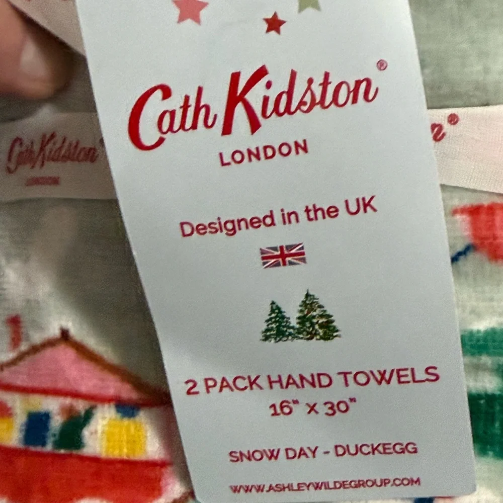 Cath Kidston 7Pc Set (3Bath 4Hand) London Snow Day - Duckegg Bath & Hand Towels